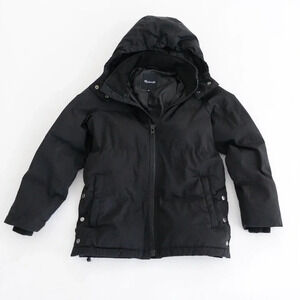 Madewell  Black Quilted Oversized Parka Hooded Winter Coat Size XS